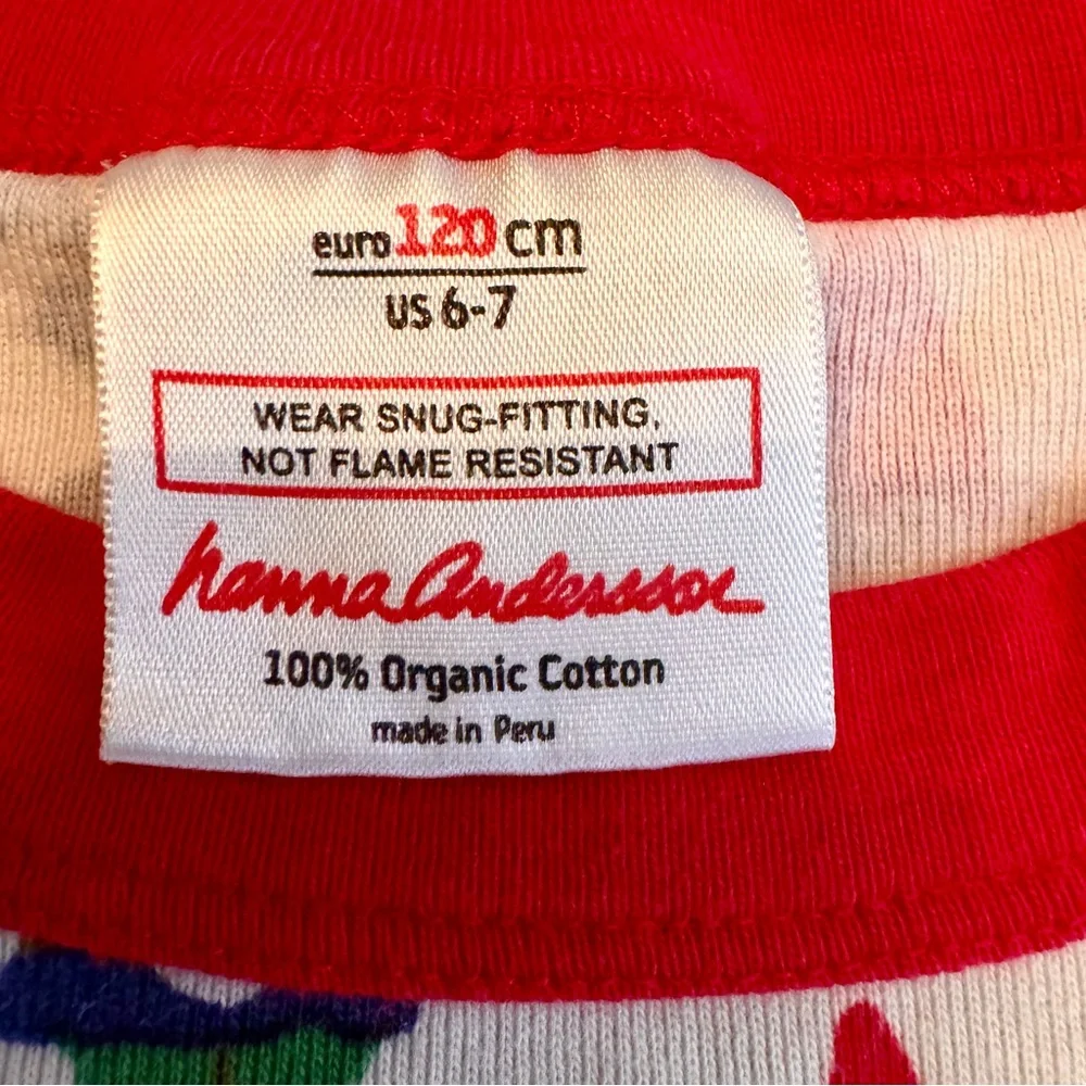 Hanna Andersson Gnome Organic Cotton Pajama Top Size 6‎ Red White
